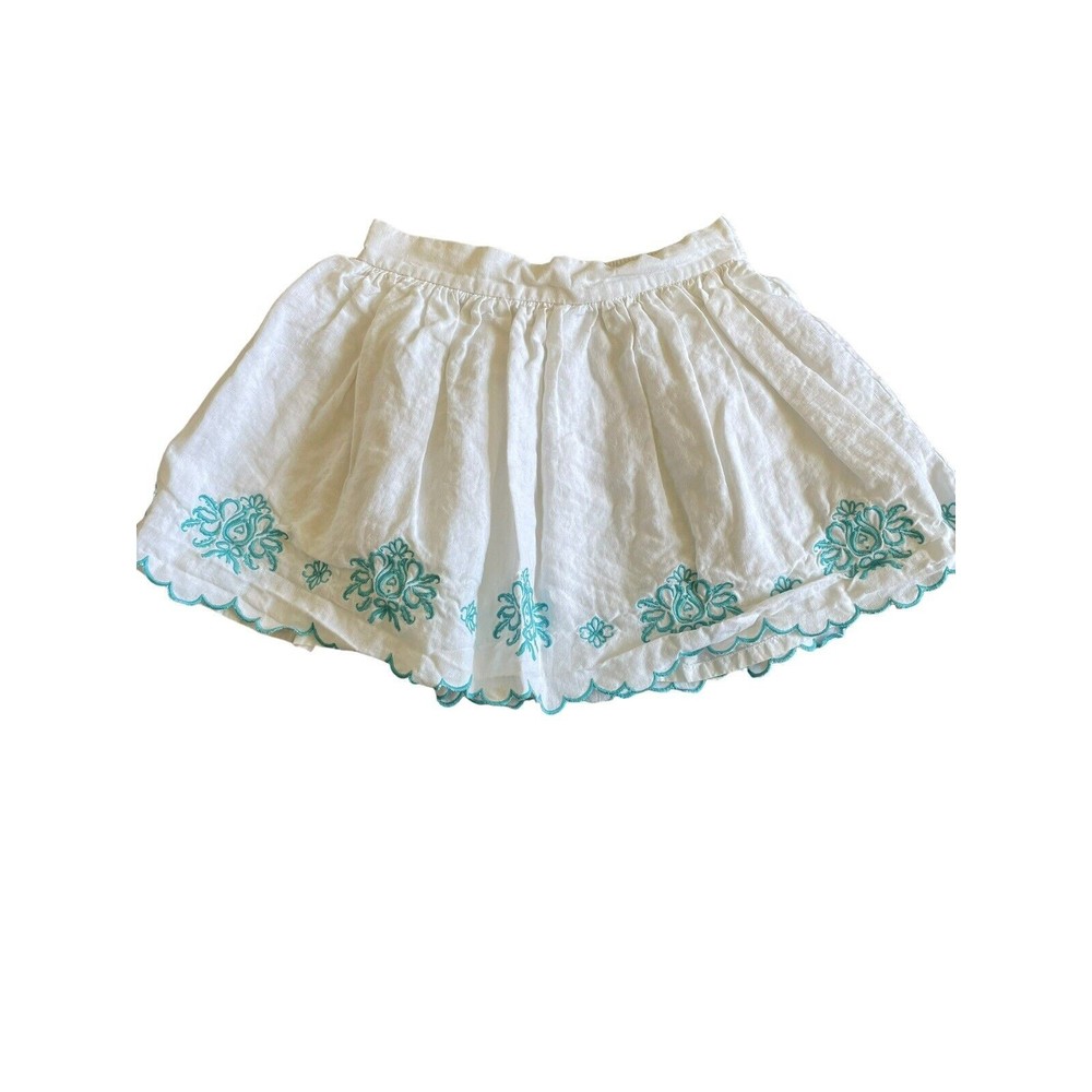 Janie and Jack White Suite‎ Retreat Damask LINEN Skirt Size 5